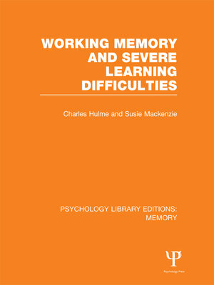 cover image of Working Memory and Severe Learning Difficulties (PLE